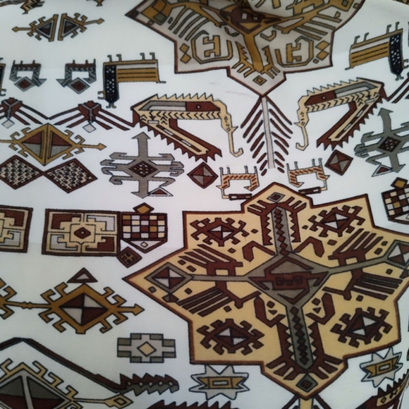 Silk Scarf Native Western Print Scarf - Picture 3 of 3